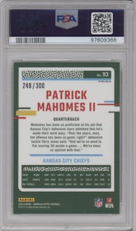 Patrick Mahomes II from the 2023 Donruss Optic set featuring a Wave  parallel graded by PSA and given an overall grade of 9.