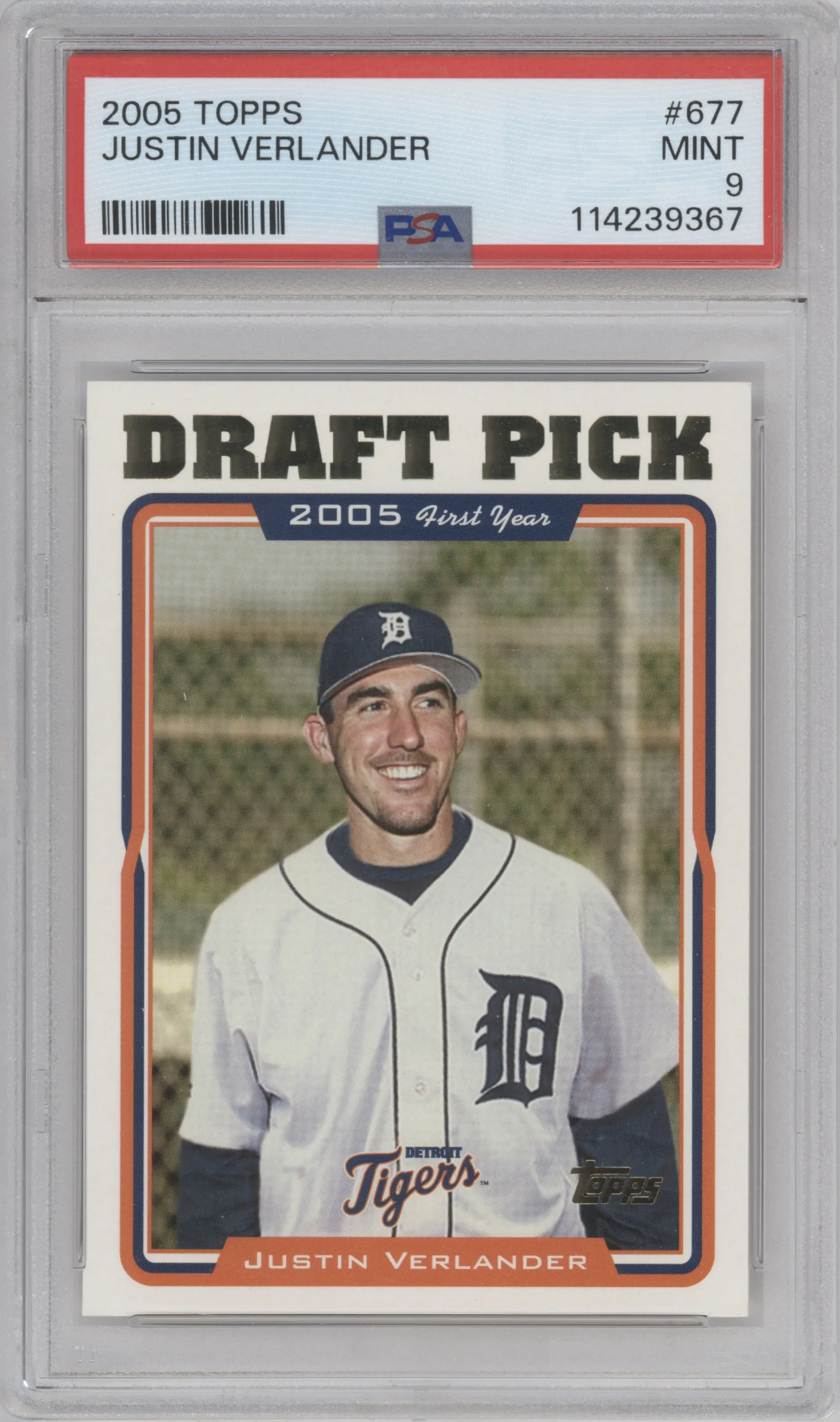 2005 Topps Justin Verlander #677 PSA 9