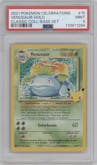 Venusaur from the 2021 Pokemon SWSH set featuring a Base Set parallel graded by PSA and given an overall grade of 9.