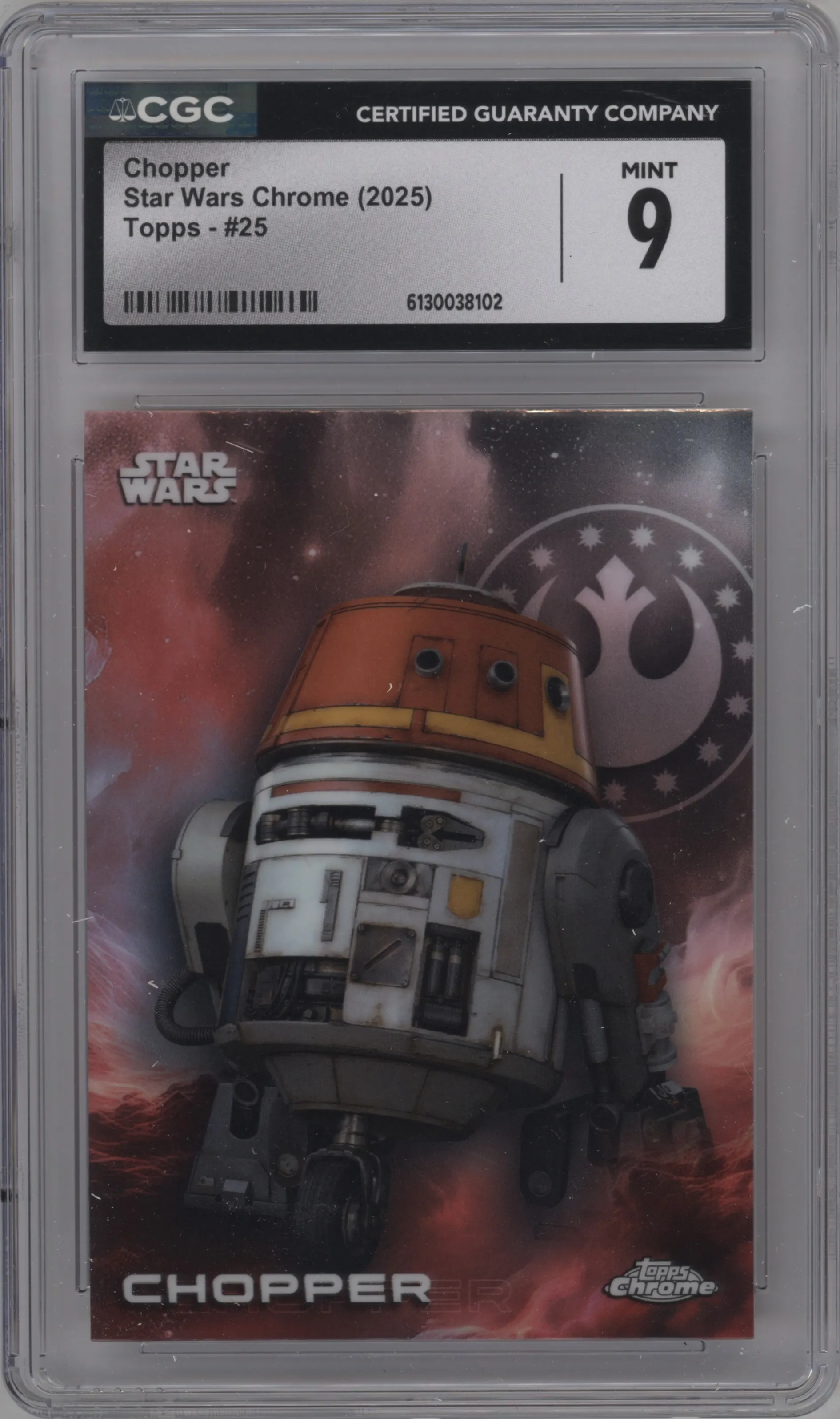 2025 Topps Chrome Star Wars Chopper #25 CGC 9