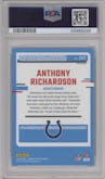 Anthony Richardson from the 2023 Donruss Optic set featuring a Holo parallel graded by PSA and given an overall grade of 10.
