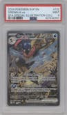 Greninja ex from the 2024 Pokemon SV set featuring a Shrouded Fable Greninja ex Special Illustration Collection parallel graded by PSA and given an overall grade of 9.