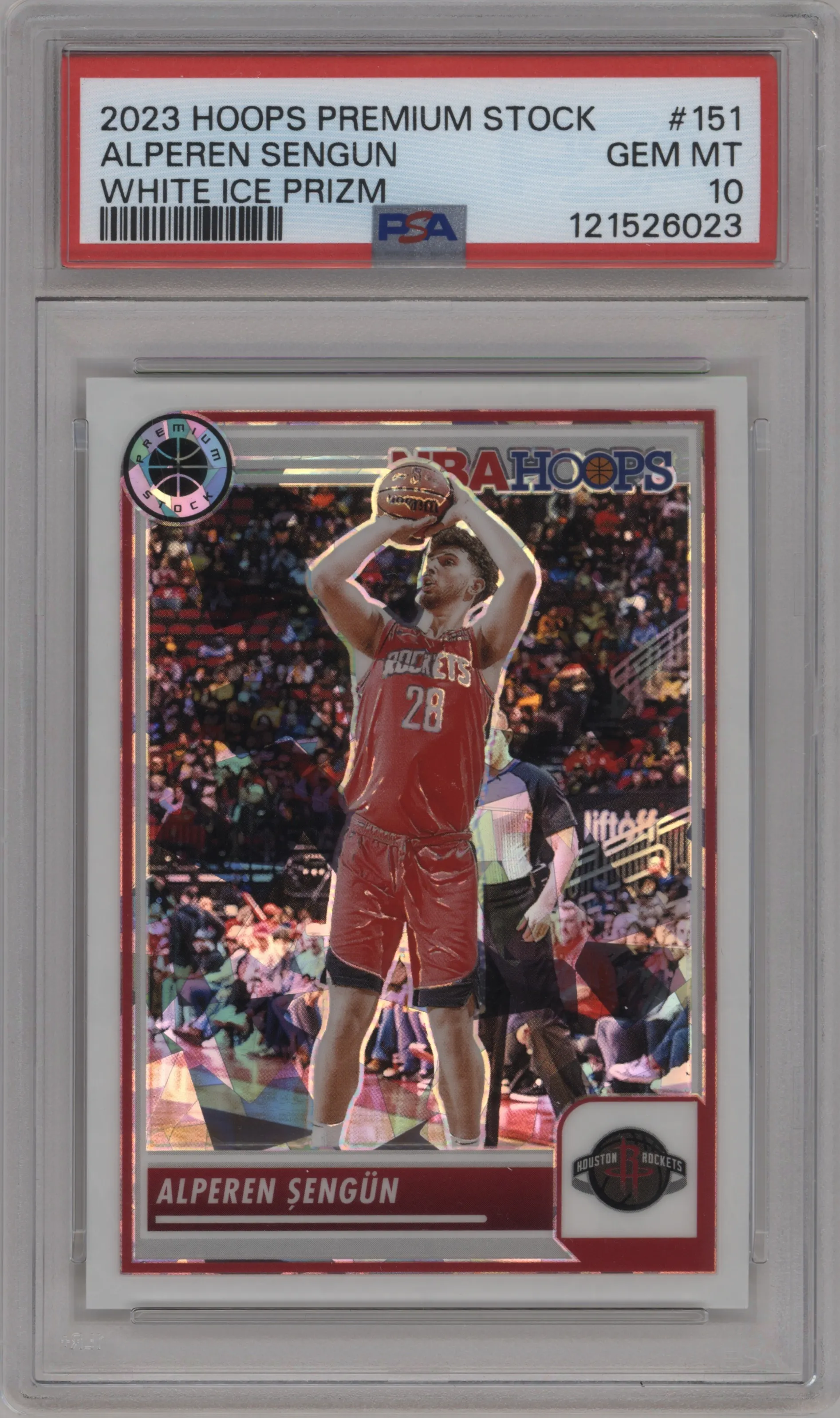 2023 Panini Hoops Premium Stock Alperen Sengun White Ice PSA 10