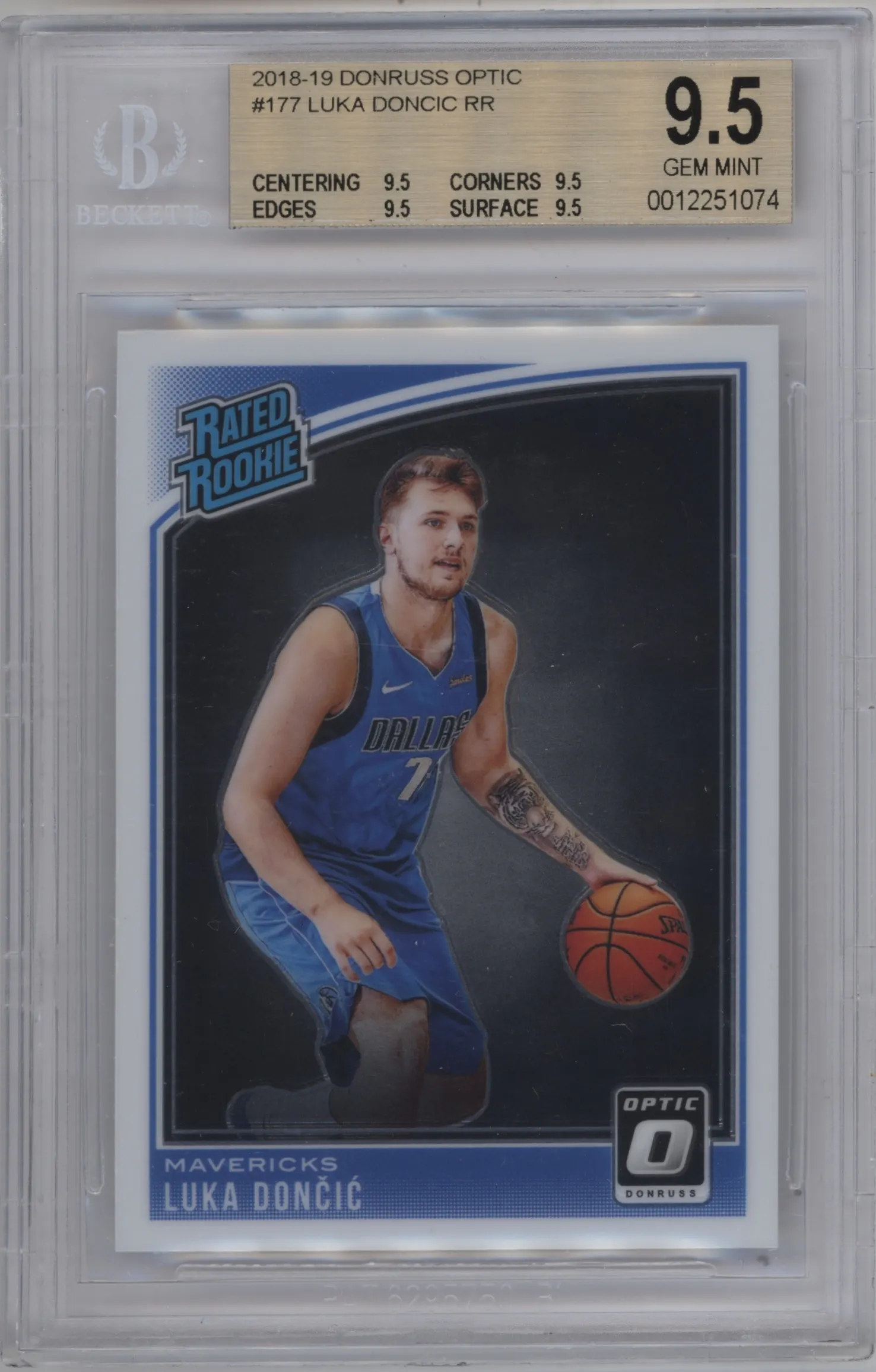 2018 Panini Donruss Optic Rated Rookie Luka Doncic BGS 9.5