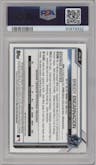 Breidy Encarnacion from the 2021 Bowman set featuring a Red Refractor parallel graded by PSA and given an overall grade of 10.