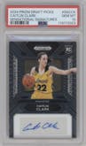 Caitlin Clark from the 2024 Panini Prizm Draft Picks set graded by PSA and given an overall grade of 10.
