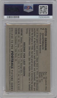 Otto Graham  from the 1952 Bowman Large set graded by PSA and given an overall grade of 3.