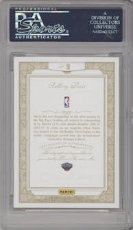 Anthony Davis from the 2012-13 Panini Flawless set featuring a Emerald  parallel graded by PSA and given an overall grade of 10.
