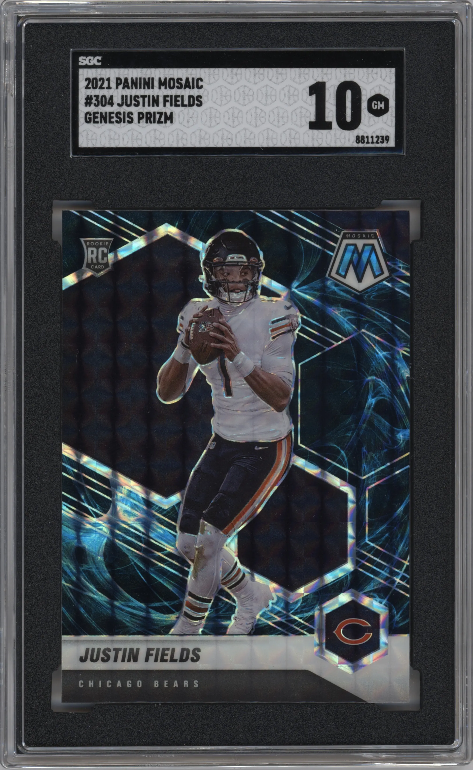 2021 Panini Mosaic Justin Fields Genesis SGC 10