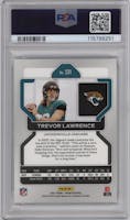 Trevor Lawrence from the 2021 Panini Prizm set graded by PSA and given an overall grade of 10.