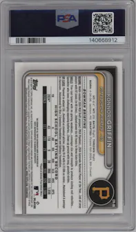 Konnor Griffin from the 2024 Bowman Draft set graded by PSA and given an overall grade of 10.