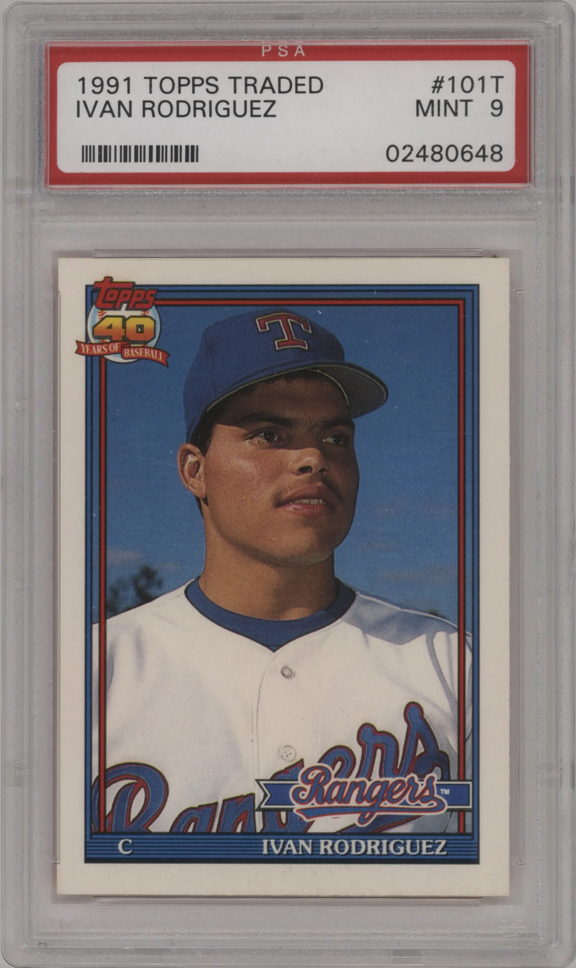 1991 Topps Traded Ivan Rodriguez #101T PSA 9