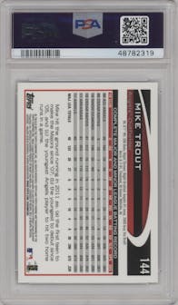 Mike Trout from the 2012 Topps Chrome set graded by PSA and given an overall grade of 10.