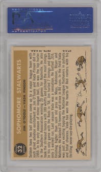 Jim O'Toole/Vada Pinson from the 1960 Topps set graded by PSA and given an overall grade of 8.