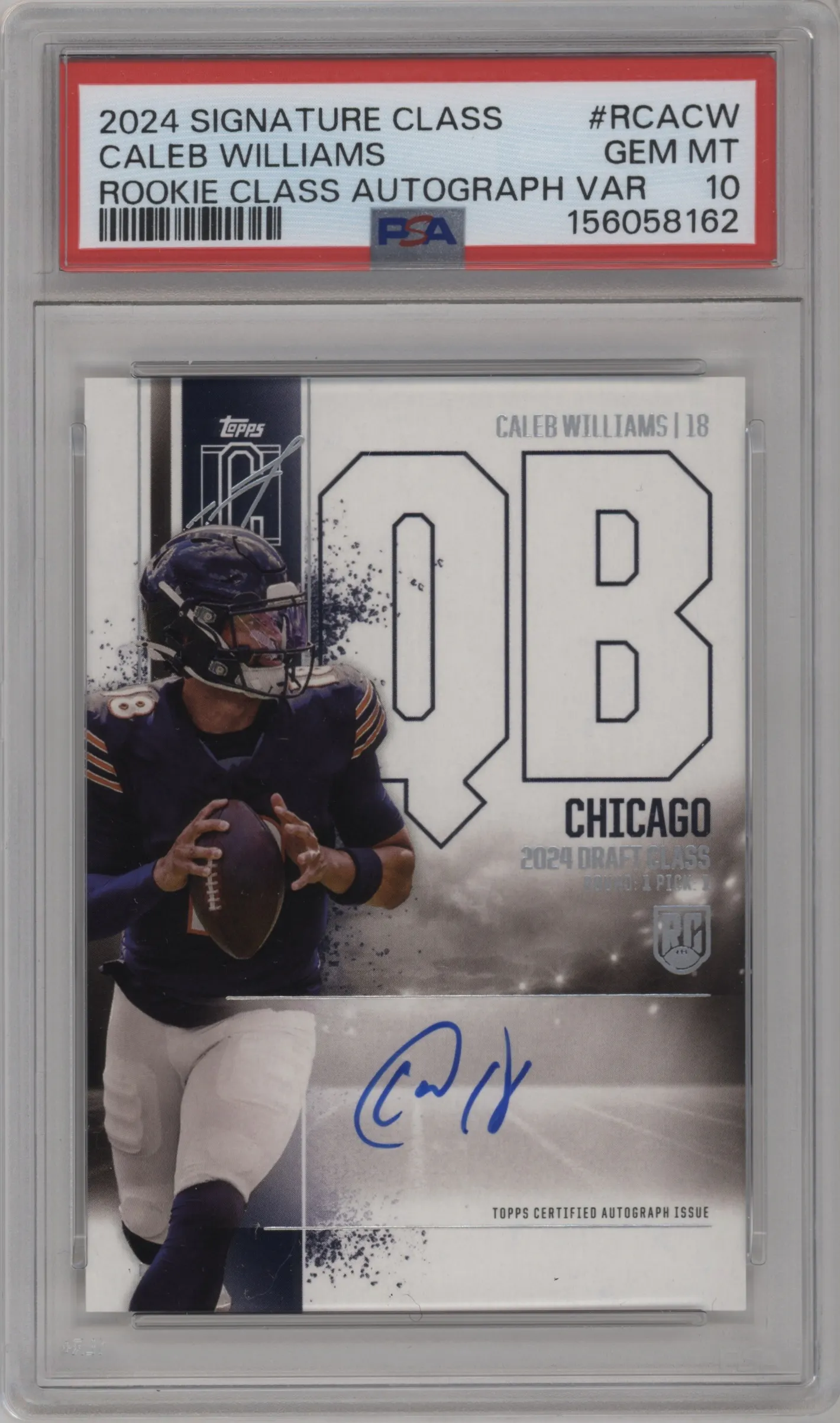 2024 Topps Signature Class Rke.Class Auto Var. Caleb Williams #RCA-CW PSA 10