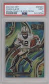 Chris Olave from the 2022 Panini Select set featuring a Tie-Dye parallel graded by PSA and given an overall grade of 9.
