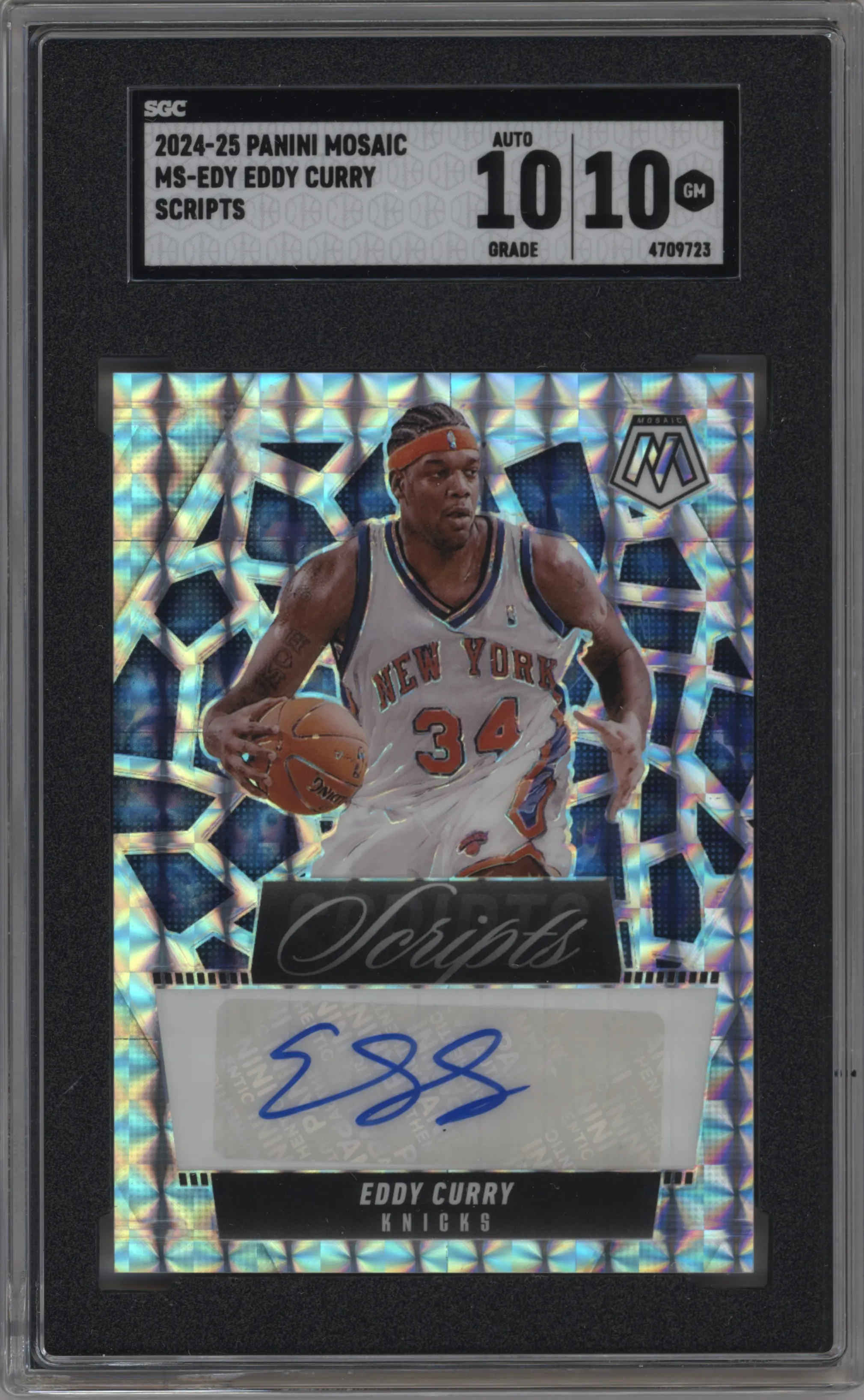 2024 Panini Mosaic Scripts Eddy Curry SGC 10