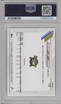 Yoshinobu Yamamoto from the 2021 Topps NPB Nippon set graded by PSA and given an overall grade of 9.
