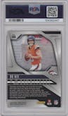 Bo Nix from the 2024 Panini Prizm set featuring a Lazer Prizm parallel graded by PSA and given an overall grade of 9.