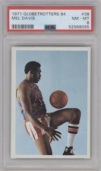 Mel Davis from the 1971 Fleer Harlem Globetrotters set graded by PSA and given an overall grade of 8.
