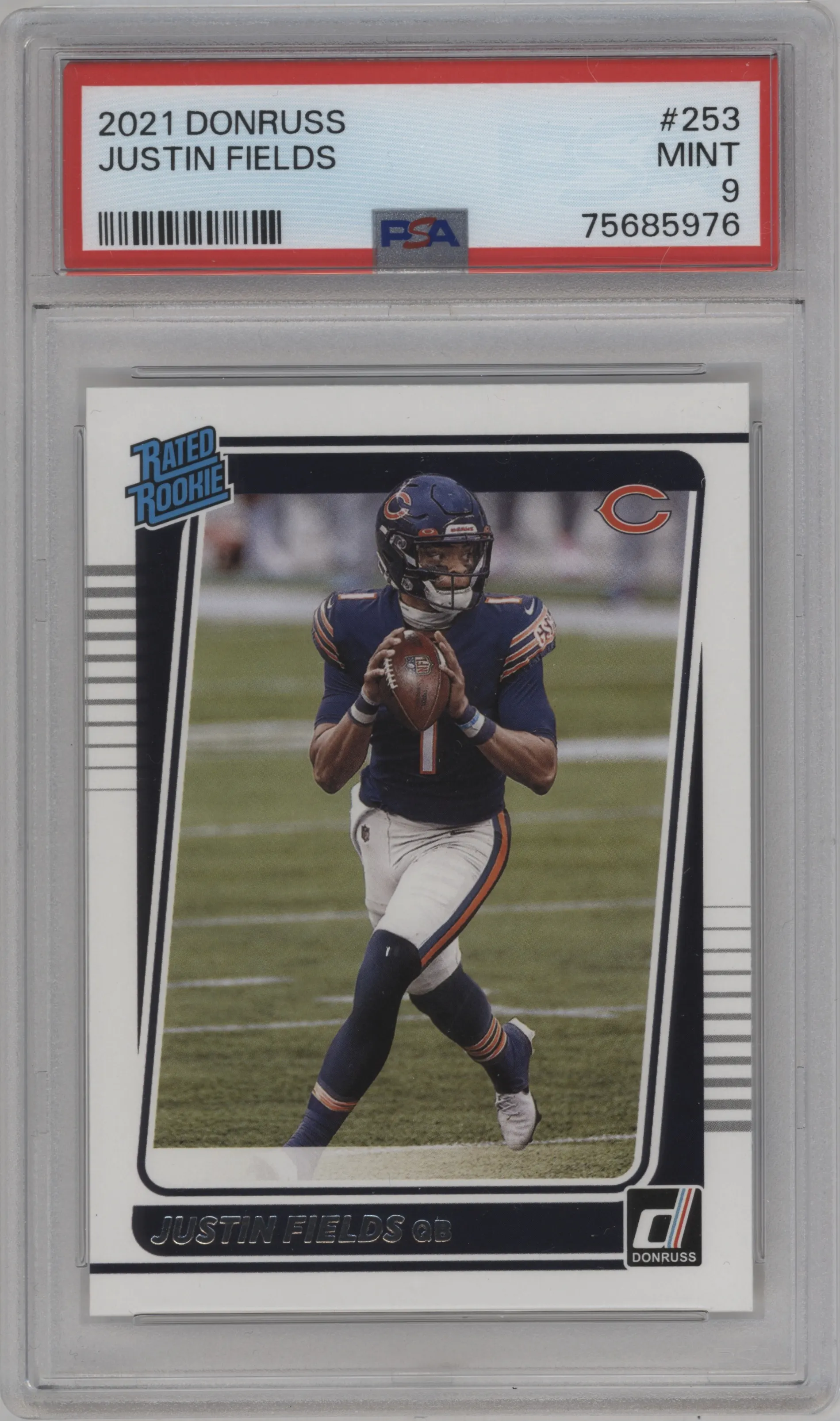 2021 Panini Donruss Rated Rookie Justin Fields PSA 9