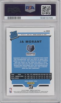 Ja Morant from the 2019-20 Panini Donruss set graded by PSA and given an overall grade of 10.