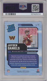 Jayden Daniels from the 2024 Donruss set graded by PSA and given an overall grade of 9.