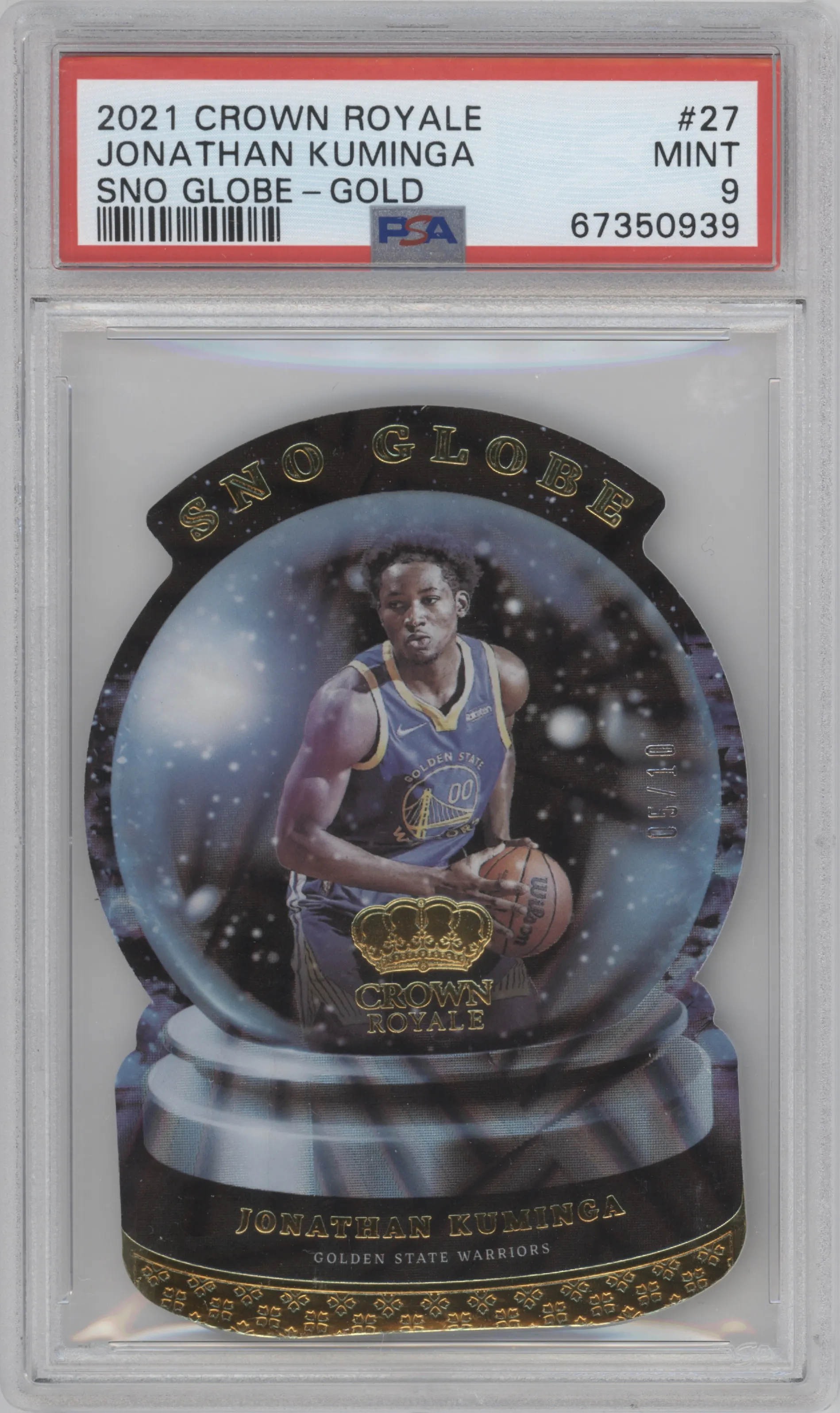2021 Crown Royale Sno Globe Jonathan Kuminga Gold #27 PSA 9