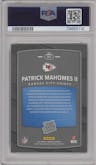 Patrick Mahomes II from the 2017 Panini Donruss set graded by PSA and given an overall grade of 8.