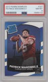 Patrick Mahomes II from the 2017 Panini Donruss set graded by PSA and given an overall grade of 8.