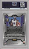 Justin Jefferson from the 2023 Panini Prizm set featuring a Press Proof parallel graded by PSA and given an overall grade of 10.