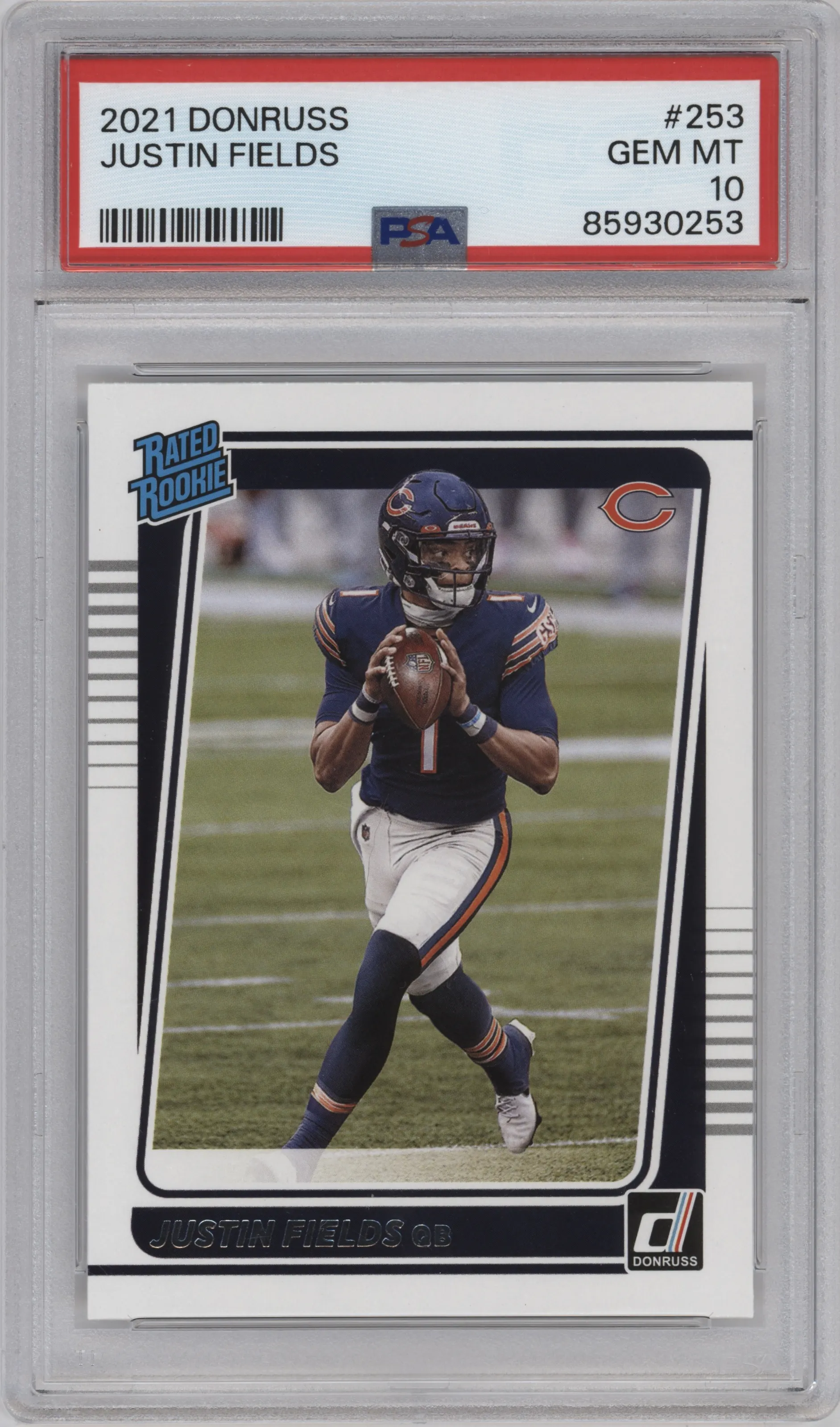 2021 Panini Donruss Rated Rookie Justin Fields PSA 10