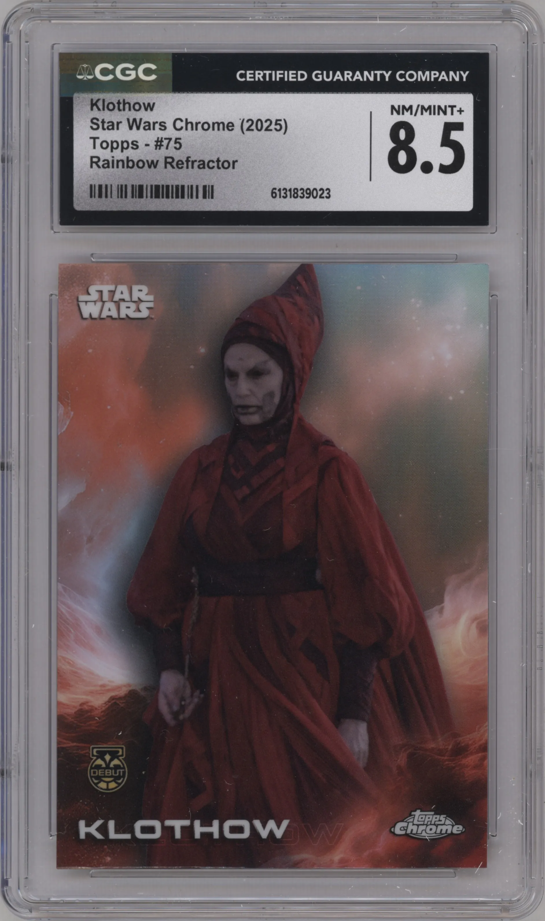 2025 Topps Chrome Star Wars Klothow Rainbow Refractor CGC 8.5