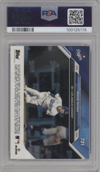 Shohei Ohtani from the 2024 Topps Now set graded by PSA and given an overall grade of 10.