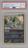 Tyranitar from the 2016 Pokemon XY set featuring a Fates Collide Prerelease Staff Promo parallel graded by PSA and given an overall grade of 8.