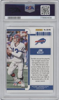 Jim Kelly from the 2022 Panini Contenders set graded by PSA and given an overall grade of 10.