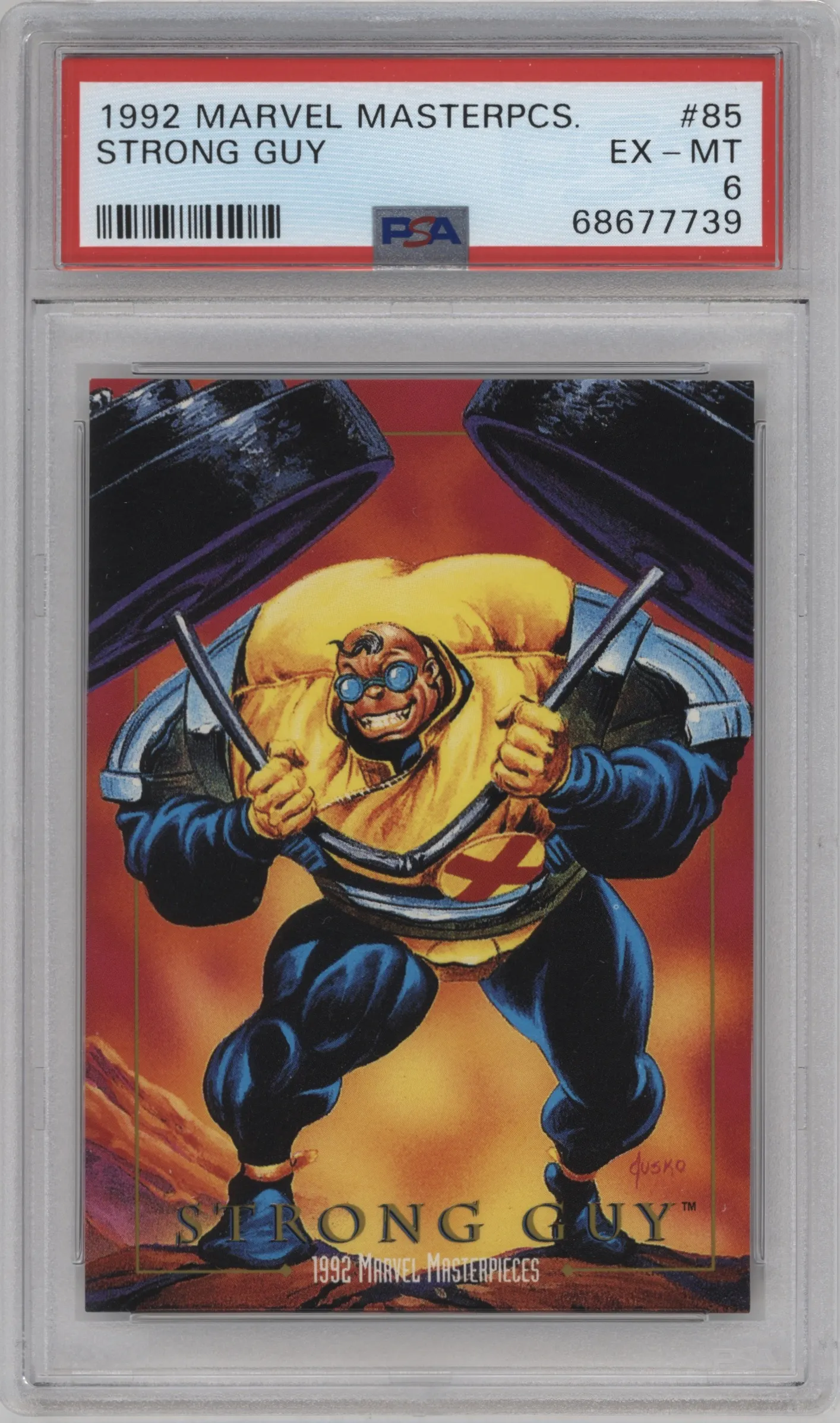 1992 SkyBox Marvel Masterpieces Strong Guy #85 PSA 6