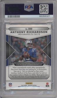 Anthony Richardson from the 2023 Panini Obsidian set graded by PSA and given an overall grade of 9.