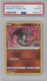 Radiant Charizard from the 2022 Pokemon SWSH set graded by PSA and given an overall grade of 10.
