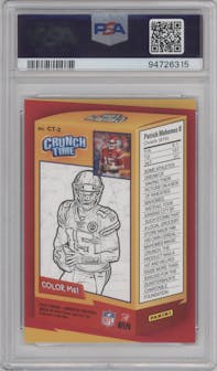 Patrick Mahomes II from the 2022 Panini Donruss set graded by PSA and given an overall grade of 10.