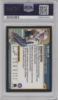 Tom Brady from the 2000 Bowman Chrome set graded by PSA and given an overall grade of 9.