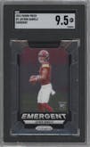 Jayden Daniels from the 2024 Panini Prizm set graded by SGC and given an overall grade of 9.5.
