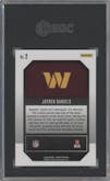 Jayden Daniels from the 2024 Panini Prizm set graded by SGC and given an overall grade of 9.5.