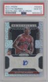 Scottie Barnes  from the 2021-22 Panini Prizm  set featuring a Mojo parallel graded by PSA and given an overall grade of 10.