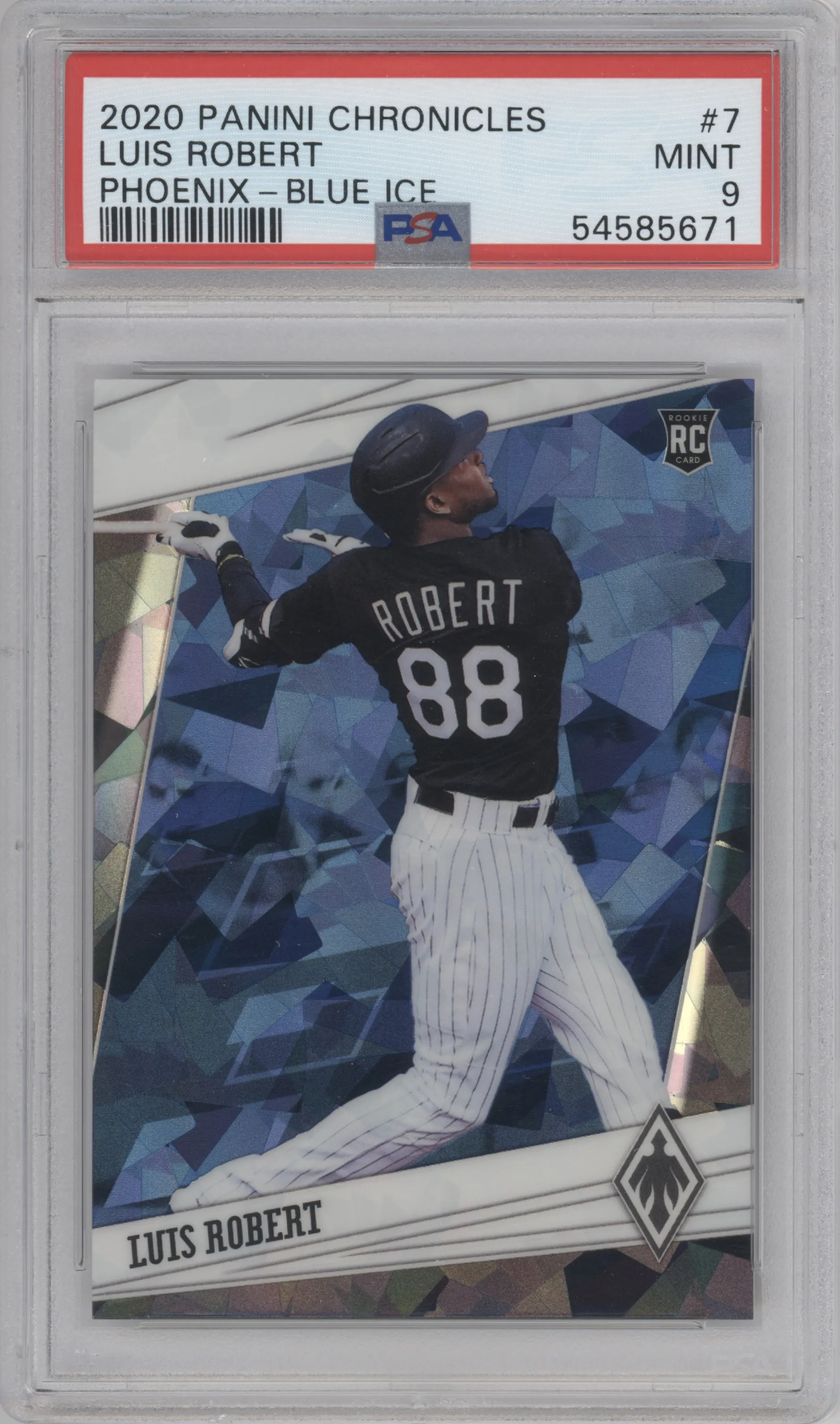 2020 Panini Chronicles Phoenix Luis Robert Blue Ice PSA 9
