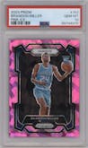 Brandon Miller from the 2023-24 Panini Prizm set featuring a Pink Ice parallel graded by PSA and given an overall grade of 10.