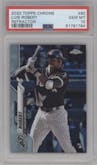 Luis Robert from the 2020 Topps Chrome set featuring a Refractor  parallel graded by PSA and given an overall grade of 10.