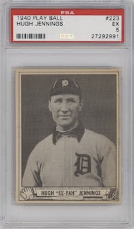 Hugh Jennings from the 1940 Play Ball set graded by PSA and given an overall grade of 5.