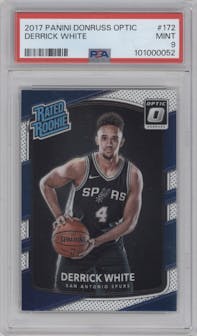 Derrick White from the 2017-18 Panini Donruss Optic set graded by PSA and given an overall grade of 9.