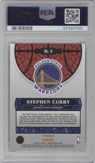 Stephen Curry from the 2020-21 Panini Mosaic set graded by PSA and given an overall grade of 10.